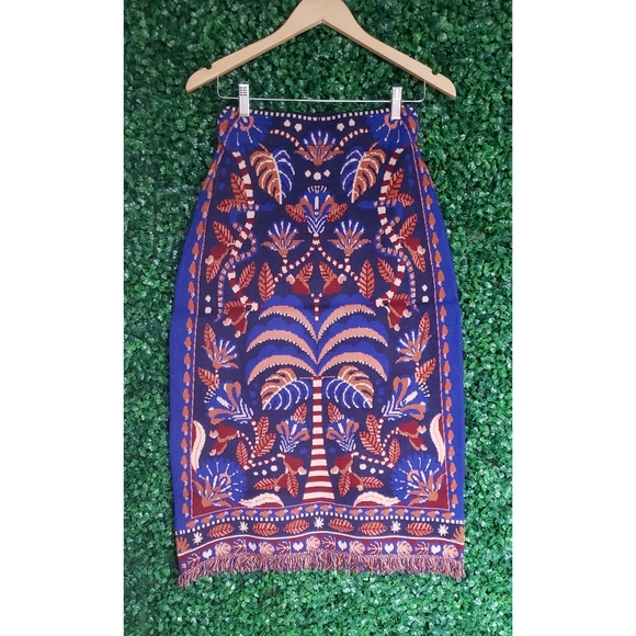 Farm Rio Nature Beauty Scarf Knit Midi Skirt - Picture 8 of 11